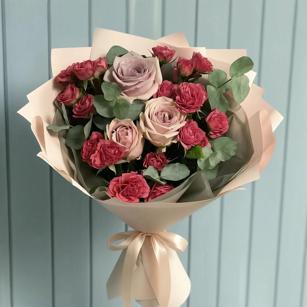 Букет цветов из: Гвоздики и Розы в Вахонино