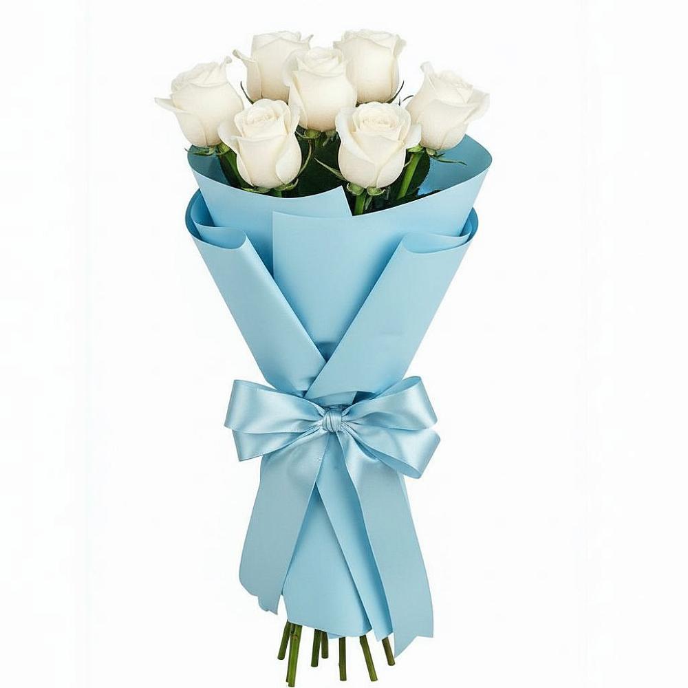 Букет 7 белых роз Проуд в Вахонино