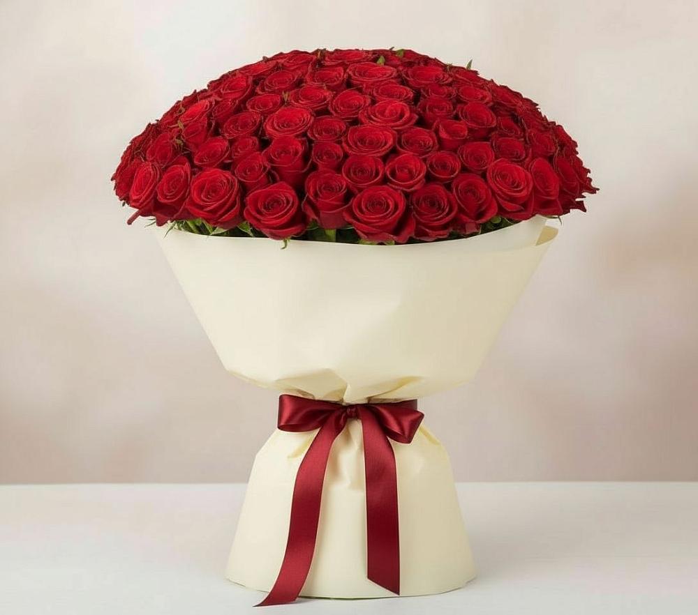 Букет 101 Красная роза Милано в Вахонино