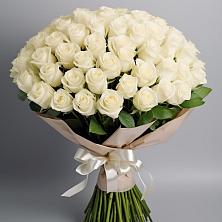 Букет 101 беля роза Белоснежка в Вахонино