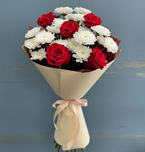 Букет цветов из:  Розы и Хризантемы в Вахонино