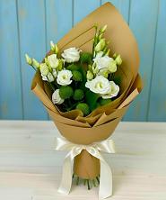 Букет цветов из:  Хризантемы и Лизиантусы в Вахонино