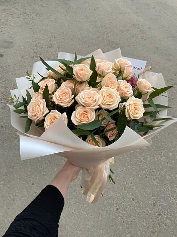 Букет Кремовые розы Латте в Вахонино