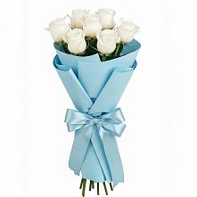 Букет 7 белых роз Проуд в Вахонино