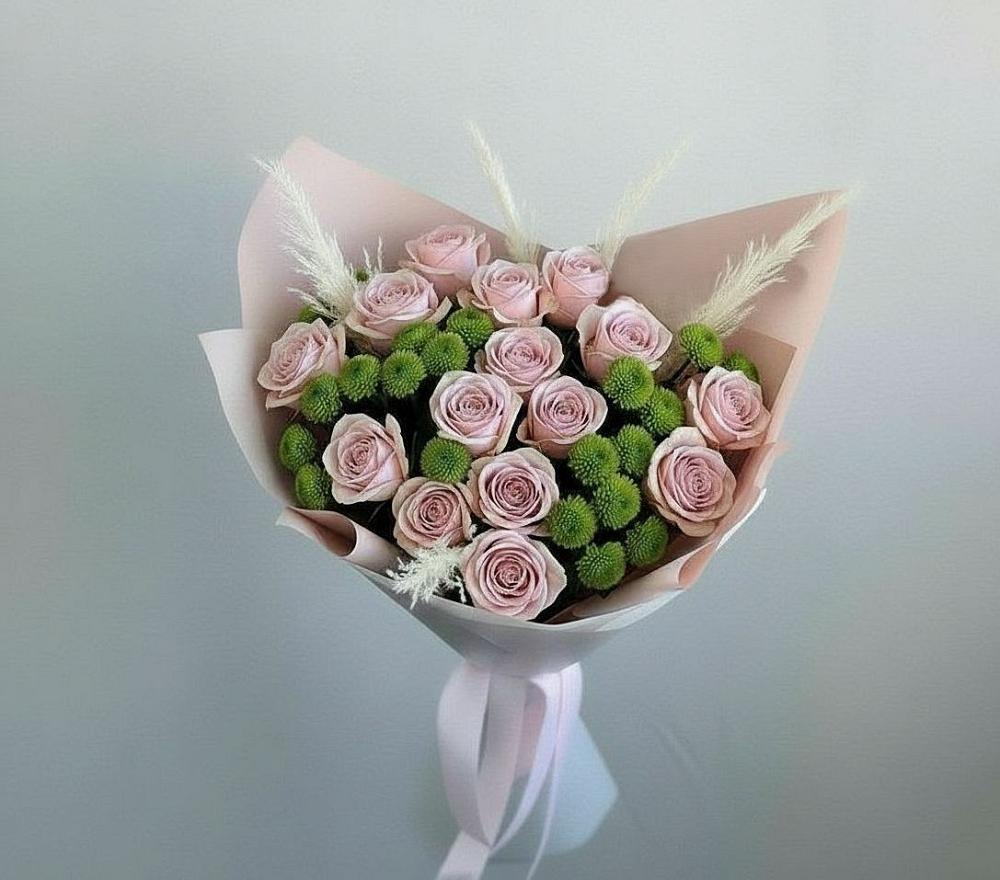 Букет цветов из: Розы и Хризантемы в Вахонино