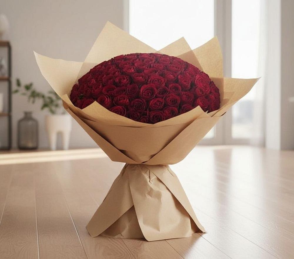 Букет 101 Красная роза в Вахонино