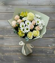 Букет цветов из:  Альстромерии, Розы и Хризантемы в Вахонино
