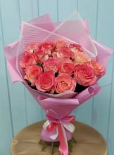 Букет 15 Розовых роз Равель в Вахонино
